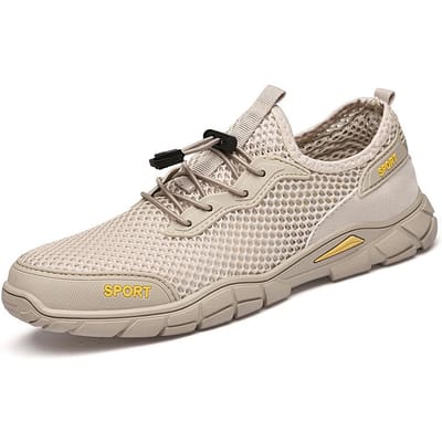 Zomer Nieuw Ademend plus Maat Mesh Schoenen Sandalen met Gesloten Teen Outdoor Waden Stroomopwaarts Strand Schoenen 46 beige