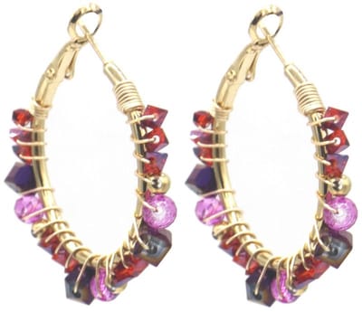 Oorbellen - oorringen - sieraad - accessoire - oorsieraad - goudkleurig - paars - rood - hip - trendy - tijdloos - cadeau - geschenk - feest - verjaardag - vrouwen - dames