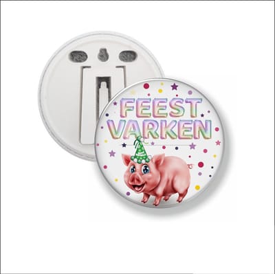 Button Met Clip 58 MM - Feest Varken