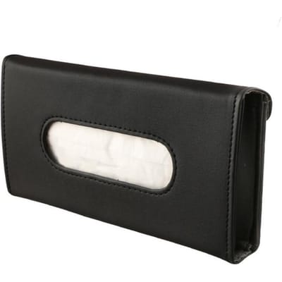 Boîte à mouchoirs en cuir souple pour voiture, nouveau type de pare-soleil de voiture, conteneur suspendu, porte-serviettes, porte-papier, sac de rangement noir