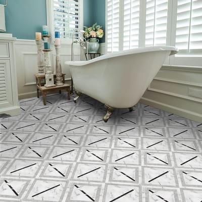 Dailygoods- Vloertegels Waterdicht - Zelfklevend - Antislip - PVC - 30 x 30 cm - Geometrisch Marmer - Geschikt voor Woonkamer/Keuken/Badkamer - Vloersticker