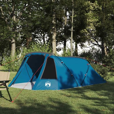 vidaXL Tunnel Tent 3-Person met dak Blauw en Grijs 328 x 228 x 115 cm
