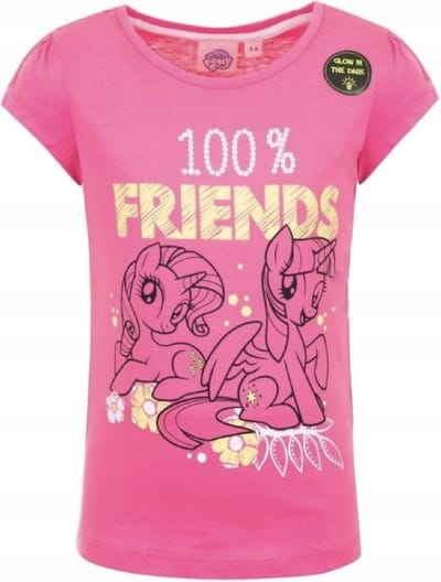 My Little pony shirt Glow in the dark - roze - maat 92/98 (3 jaar)