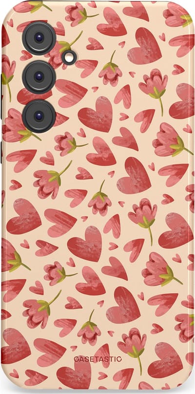 Casetastic Hoesje Geschikt voor Samsung A35 - Stijlvolle Beschermende Duo-layer Case - Verbonden Hartjes