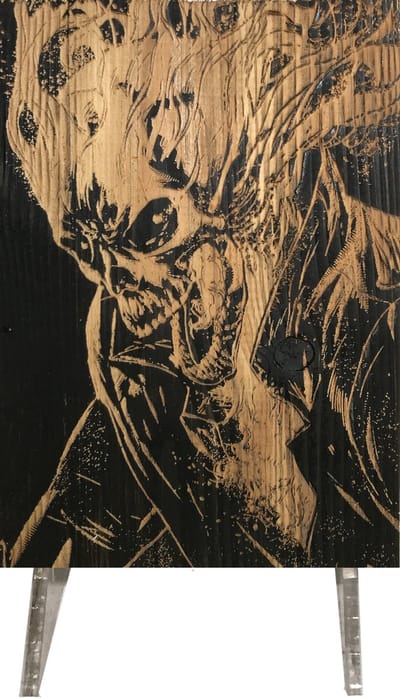 CharredArt - Houten bord Ghost Rider | Marvel - Hout kunst - Huis decoratie woonkamer - Wanddecoratie accessoires - Kamer interieur decoraties