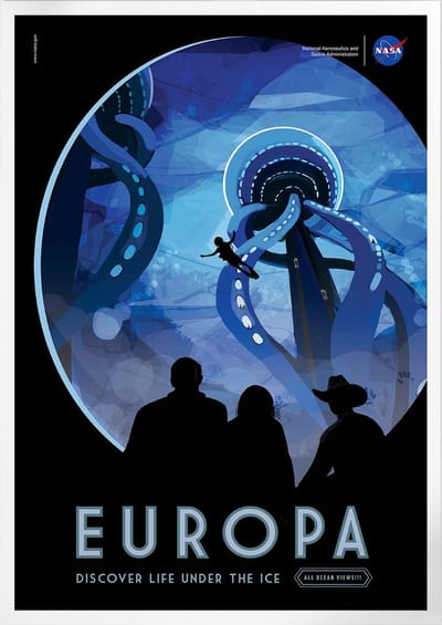 Europa Life Under The Ice | Space, Astronomie & Ruimtevaart Poster | A3: 30x40 cm