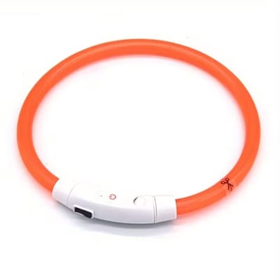 Halsband voor honden - Lichtgevend - LED - USB Oplaadbaar - Verstelbaar - Op maat knippen - 70 cm - Oranje