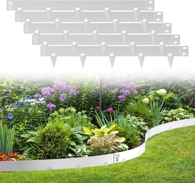 Gazonrand Metaal - Bloembedrand Maaierand - Tuin Afscheiden - Flexibel Koolstofstaal - 10m Hoogte 15cm - Antraciet