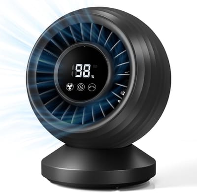VHV - Tafelventilator - Oscillerende Bureauventilator 8000 mAh - Stille Luchtcirculator met 7 Standen - Kantoor & Slaapkamer - Zwart