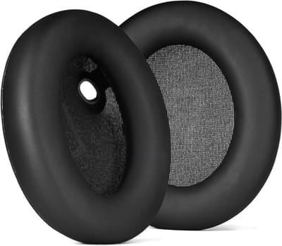 Vervangende oorkussens voor actieve noise cancelling hoofdtelefoons, hoogwaardig geluidsisolatie schuim, zacht leer (Jet Black)
