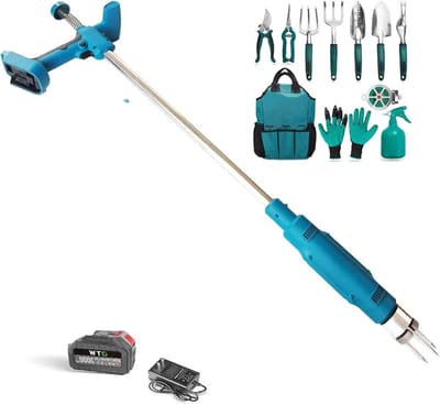 Elektrische Weed Remover - Staande Onkruidsteker - Onkruid Verwijderen - Diepe Wortel Verwijdering - 98 cm Handvat - Blauw