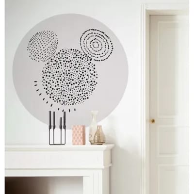 Fotobehang - Mickey Stipple Art 125x125cm - Rond - Vliesbehang - Zelfklevend