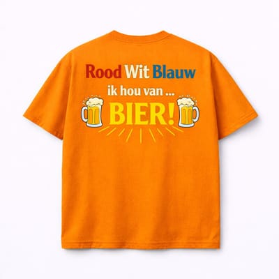 Shirt - Oranje - Ik hou van Bier