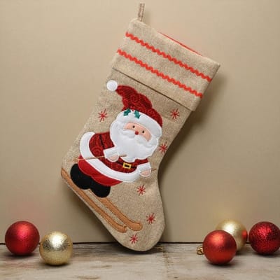 Luxe Kerstsok Klassiek met Kerstman - kerstdecoratie
