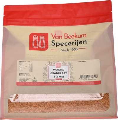 Van Beekum Specerijen - Wortel Granulaat 1-3 mm - 1 KG (hersluitbare stazak)