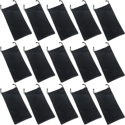 Opbergzakjes Brillen - Beschermhoesjes Microvezel - Krasvrij Houden - Zacht Beschermend Materiaal - 100 Stuks - Zwart