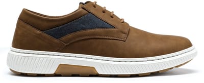 AllTHEMEN Heren Casual Schoenen Van Leer - Ruime Pasvorm - Bruin - 41