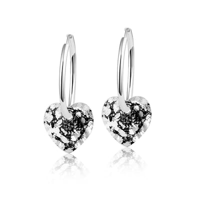 Montebello Oorbellen Claire HZ40 - Swarovski Hart - 925 Zilver Gerhod.- Ø10mm - 20mm