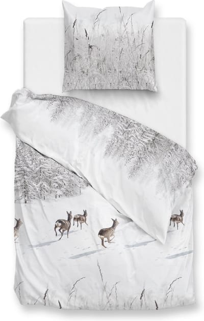 Zohome Snowy Dekbedovertrek - Eenpersoons - Flanel - 140x200-220cm - Wit