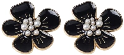 Schoenclips - zwart- bloem- parel -Trouwschoen versiering- Charme Bijoux