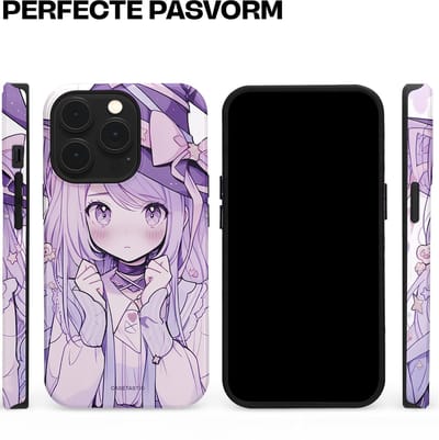 Casetastic hoesje geschikt voor Apple iPhone 13 Pro - MagSafe - Dubbellaagse bescherming - Strik en Staren - Fashion Case - Lila Lichtgrijs Wit Lichtroze