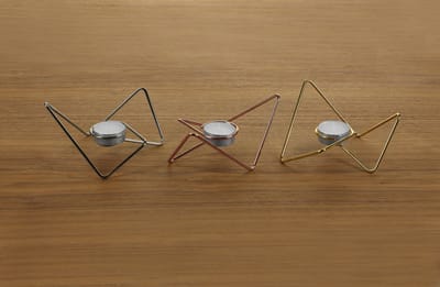Black+Blum Triangular Loop Waxinelichthouder - Set van 3 Stuks - 14x14x7 cm - Assorti