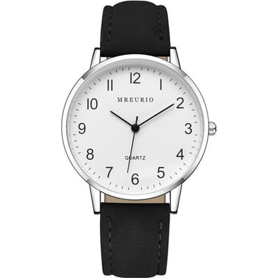 Eenvoudig Wit Wijzerplaat Herenhorloge Koppelhorloges voor Dames en Heren Vintage Analoog Kwarts Polshorloges Klok Reloj Masculino white