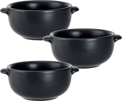 Cosy & Trendy kleine tapas/amuse soepkommetje - Set van 4x stuks - zwart -10 cm