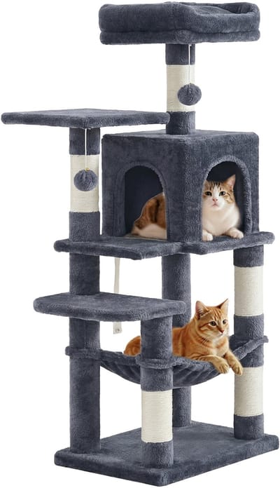 Feandrea - Krabpaal - Kattenboom - Katten - Meerdere Verdiepingen - 4 Krabpalen - Hangmat en Grot
