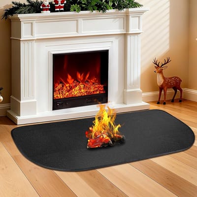 Vuurvaste haardmat - 100 x 60 cm - haard Vuurvaste mat - Vuurvaste onderlegger - hittebestendige mat - brandvertragende matten - Beschermt vloeren - BBQ grills mat - Kachel accessoire - voor kachels en houtkachels - zwart