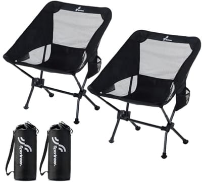 Ultralichte Campingstoel voor Volwassenen, Draagbare Vouwstoel voor Picnics en Festivals, Set van 2