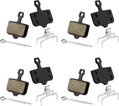 JHUBERS- Fietsremblokken 4 Paar - Hars/Semi-metaal - Compatibel met Sram/Avid - Roestvrijstalen Veerclips - 33 x 30 x 4 mm - Vervangingsset - Remblokken