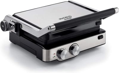 Elektrische Grill - Contact Grill - Lekker Koken - 180 Graden Opening - 29x23 cm Platen - Roestvrij Staal