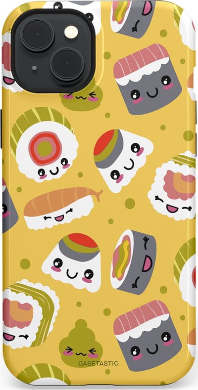 Casetastic Hoesje Geschikt voor Apple iPhone 15 Plus Magsafe - Stijlvolle Beschermende Duo-layer Case - Sushi vriendjes