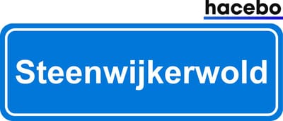 Hacebo - Plaatsnaam Sticker - 29x10 CM - Steenwijkerwold sticker - Verkeersborden sticker - grappige cadeaus - Steenwijkerwold