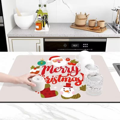 Nieuwe Kerst Absorbente Anti-slip Afvoer Mat Makkelijk Schoon te Maken Mat 40*60cm