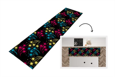 Keukenloper - Loper keuken - Vuurwerk - Patroon - Oud en Nieuw - 200x50 cm - Keukenloper vinyl