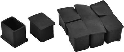 Vierkant Gevormde Rubber Meubelstoel Tafel Voet Cover Caps 28mm x 19mm 8 stks Zwart - Bescherming Tegen Krassen en Geluid