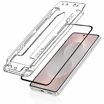 3mk, Set van 2 Tempered Glass 9H Geschikt voor Samsung Galaxy S25 Edge met Montage-applicator, Zwart / Transparant