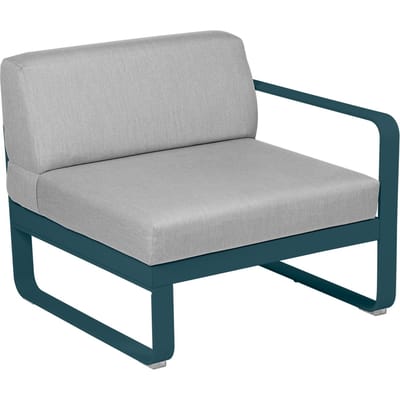 Fermob BELLEVIE Fauteuil Module rechts - 21 acapulcoblauw - 79 Flanelgrijs