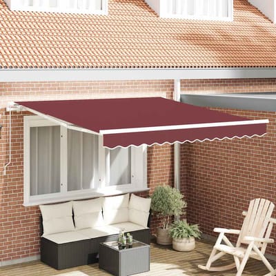 vidaXL - Luifel - handmatig - uittrekbaar - 300x250 - cm - bordeauxrood