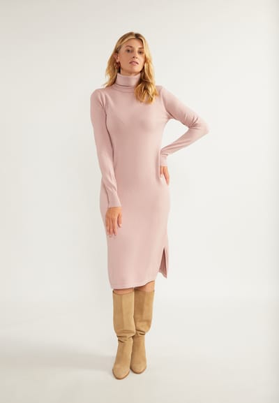 usha Midi gebreide jurk lynnea Dames oud roze