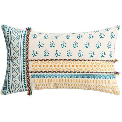 Housse de coussin à imprimé géométrique de style bohème pour décoration de canapé 45 x 45 cm/30 x 50 cm beige