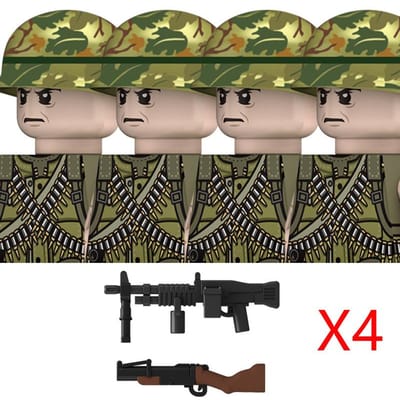 Moc de Haute Qualité Ww2 de Haute Qualité Le Vietnam de Haute Qualité Guerre de Haute Qualité Style Armée Soldats de Haute Qualité Bâtiment de Haute Qualité