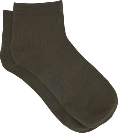 Intersocks dames shortsock - korte dameskousjes in bamboe met rib - 6 paar khaki