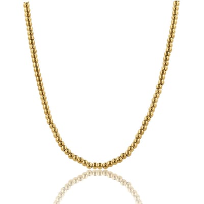 My Bendel - Goudkleurige Dames Ketting 3mm Balletjes - 44cm Lengte - met Luxe Cadeauverpakking | Sieraden Voor Dames