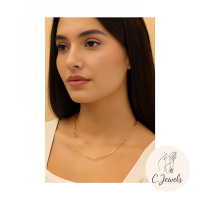 Goudkleurige - Schakel Ketting - Verstelbaar - Roestvrij Staal - Minimalistisch & trendy - Dames