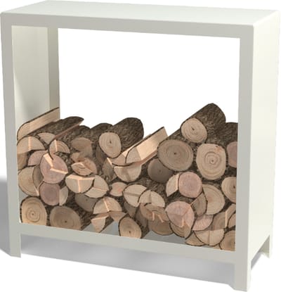 Gepoedercoat staal - houtopslag - Indiana - 100x40x100cm - Wit - MySteel