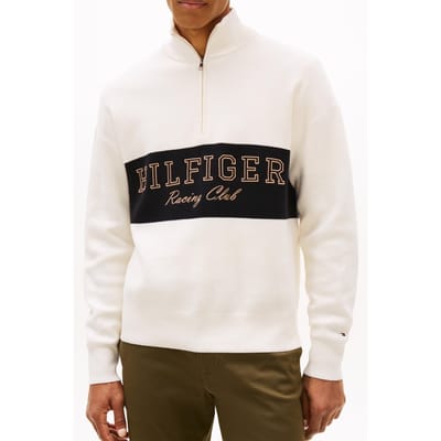 Tommy Hilfiger Modern Athleisure Zip Sweater Ivory Petal Taglia: S | Maglioni a maglia Outlet | Uomo | Bianco