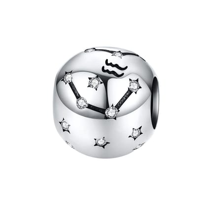 Sterrenbeeld waterman bedel zirkonia | bedels voor armband | zodiac aquarius bead | Zilverana | geschikt voor alle bekende merken | 925 zilver | moederdag